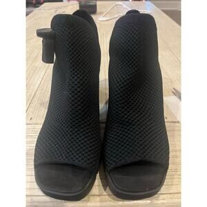 Eileen Fisher Women's Black Open Toe Stretch Knit‎ Booties Size 8